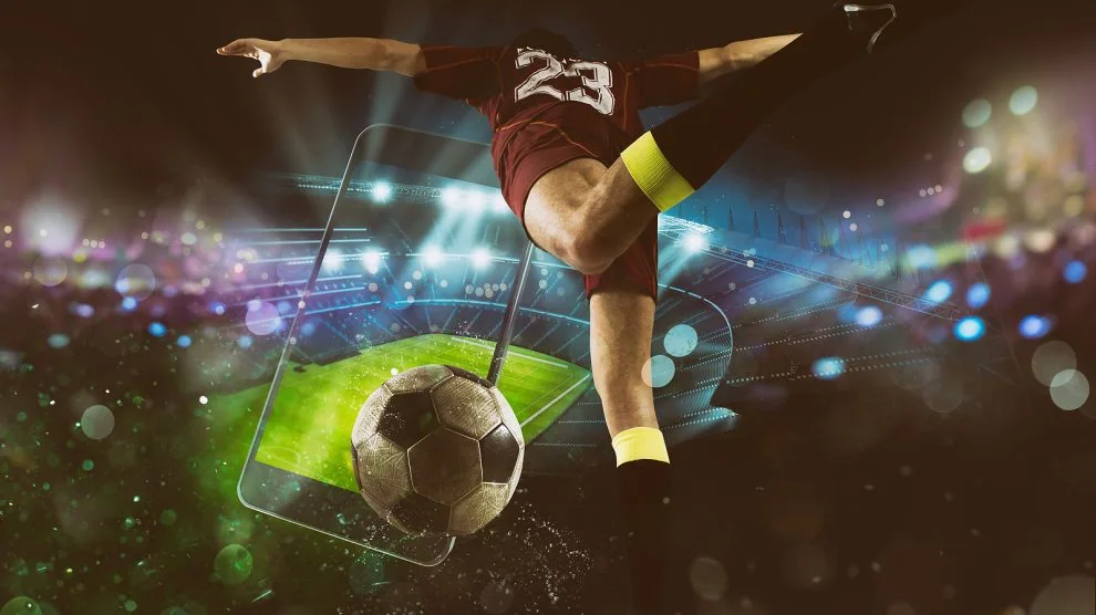 Pertandingan olahraga langsung dengan tampilan event dan skor